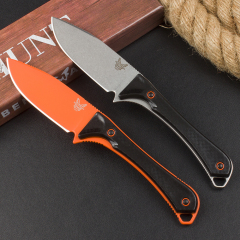 Benchmade 15201OR Altitude Fixed Blade Knife 3.08" CPM-S90V Orange DLC Drop Point, Santoprene Handles