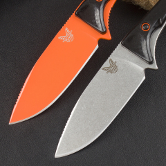 Benchmade 15201OR Altitude Fixed Blade Knife 3.08" CPM-S90V Orange DLC Drop Point, Santoprene Handles