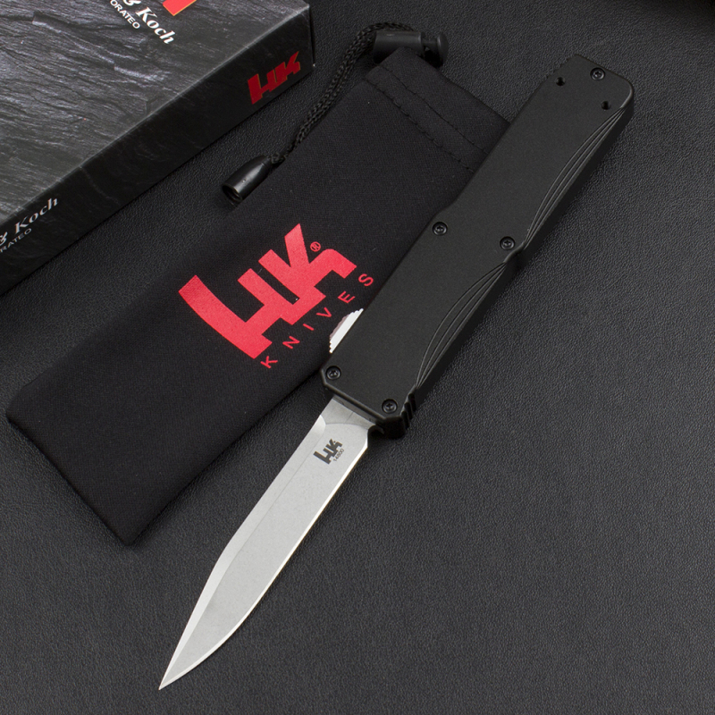 Benchmade HK 14800 AUTO OTF Knife 3.22" CPM-D2 Drop Point Plain Blade, T6 Handles