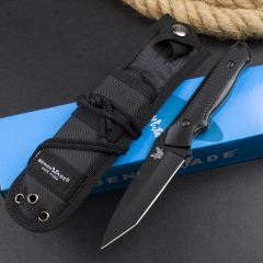 Benchmade 140BK Fixed Blade Knife 3.85" 154CM Tanto Blade, Aluminum Alloy Handles