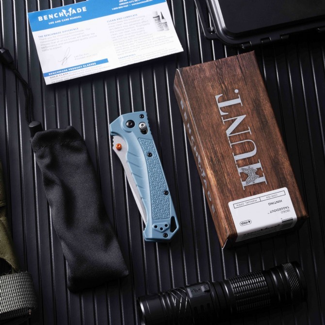 Benchmade Water Adira Folding Knife 3.50" CPM-MagnaCut Stonewashed Drop Point Blade, Grivory Handles - 18060