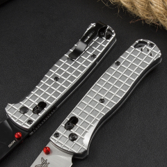 Benchmade 535BK-4 Bugout AXIS Folding Knife 3.30" D2 Plain Blade, Machined Aluminum Grenade pattern Handles