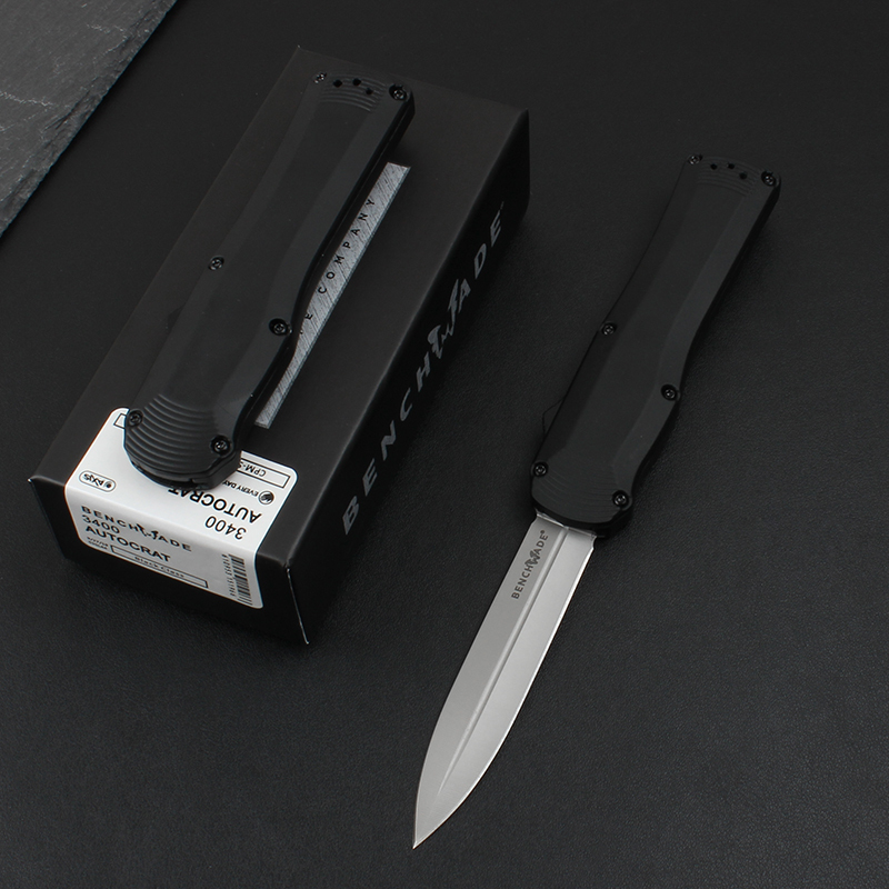 Benchmade 3400BK Autocrat AUTO OTF Knife 3.54" S30V Double Edge Dagger Blade, Zinc Aluminum Alloy Handles