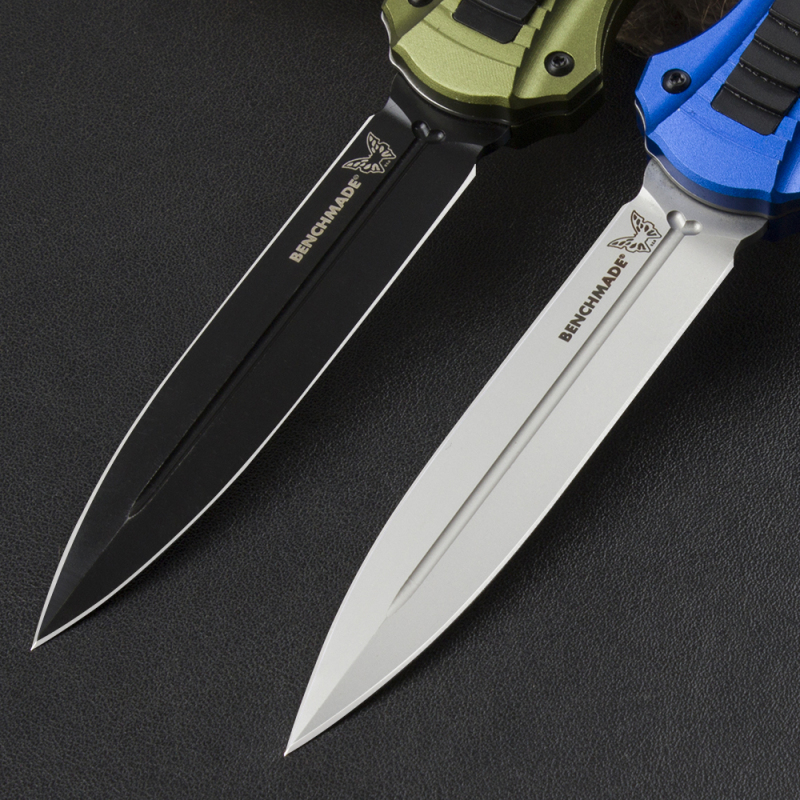 Benchmade 3300BK Infidel Dagger AUTO OTF Knife 3.85" D2 Black Double Edge Blade, Aluminum Alloy Handles