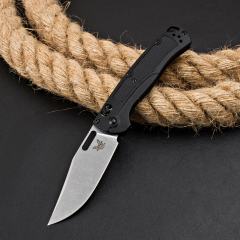 Benchmade Hunt Taggedout AXIS Folding Knife 3.46" CPM-154 Stonewashed Clip Point Blade, Grivory Handles - 15535