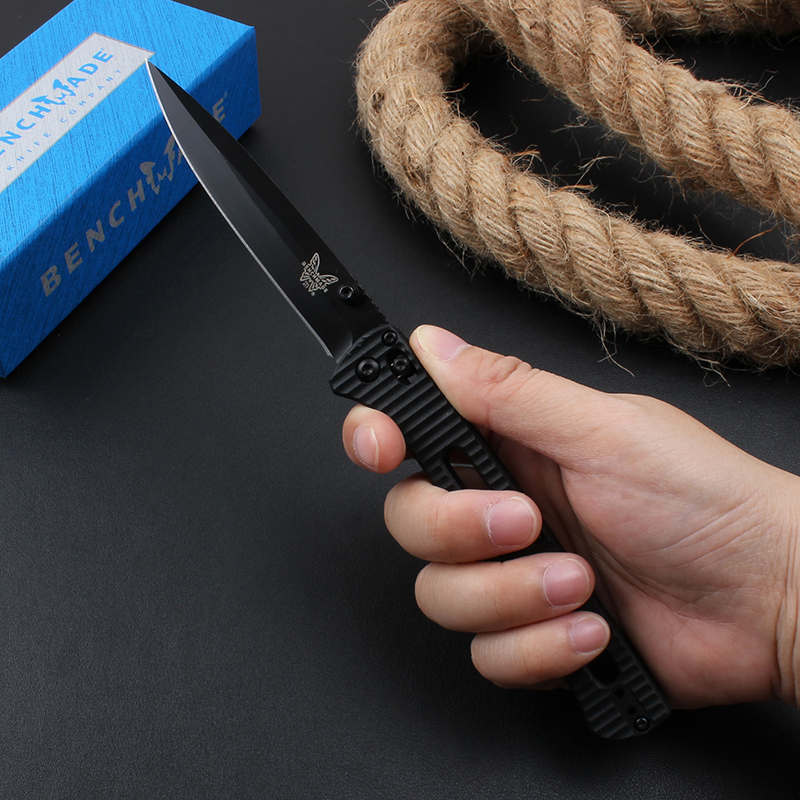 Benchmade 417BK Fact Folding Knife 3.85" S30V Black DLC Spear Point Blade, Grivory Handles