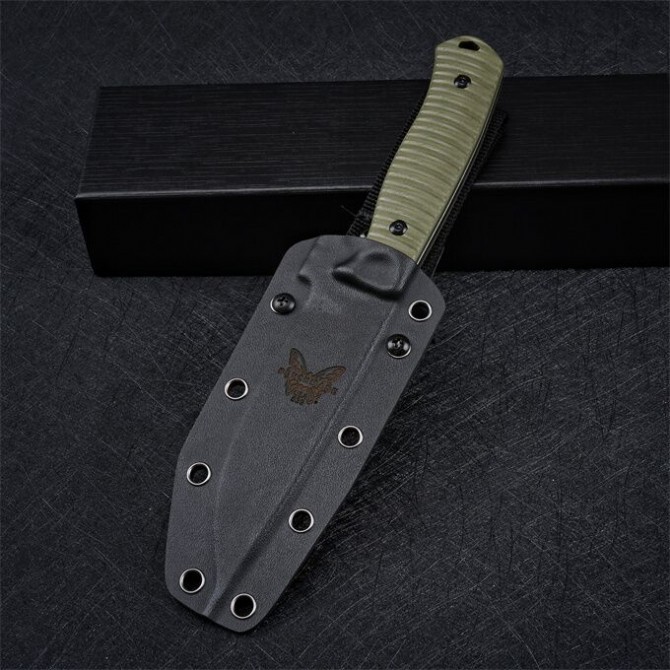 Benchmade Anonimus Fixed Blade Knife 4.40" DC53 Gray Drop Point, OD Green G10 Handles - 539GY