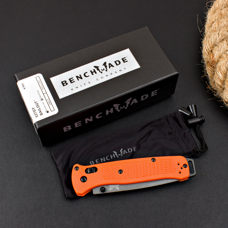 Benchmade Bailout AXIS Folding Knife 3.34" CPM-3V Tanto Plain Blade, Nylon Fiber Handles - 537GY-1