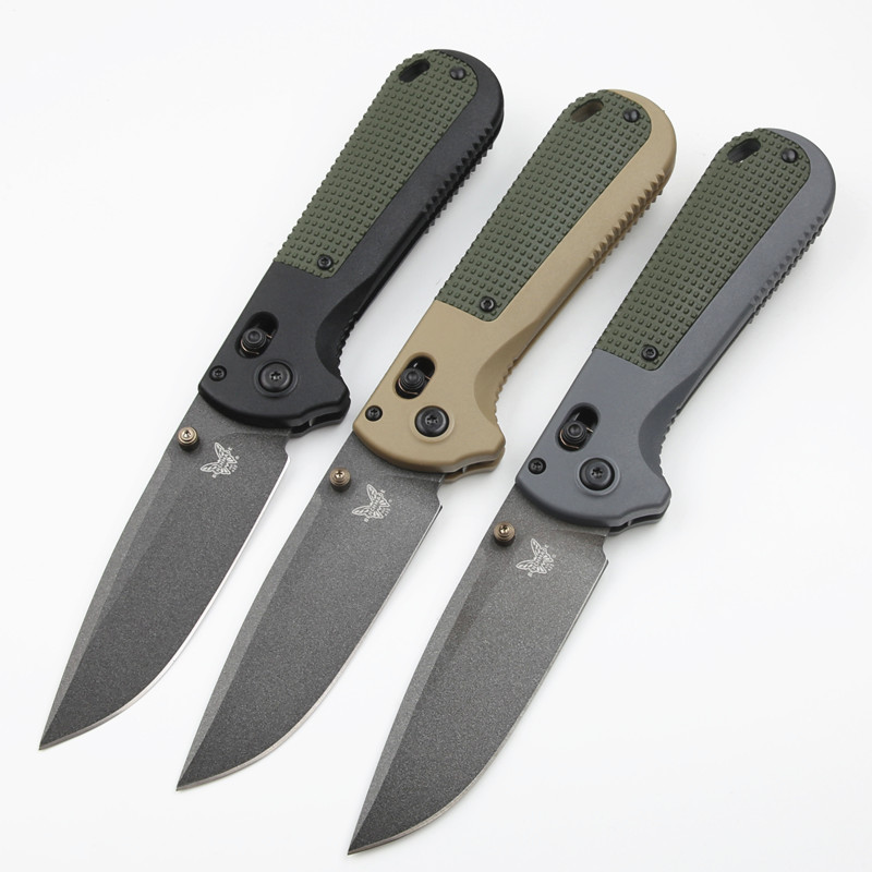 Benchmade Redoubt AXIS Folding Knife 3.54" CPM-D2 Plain Blade, Grivory Handles - 430BK