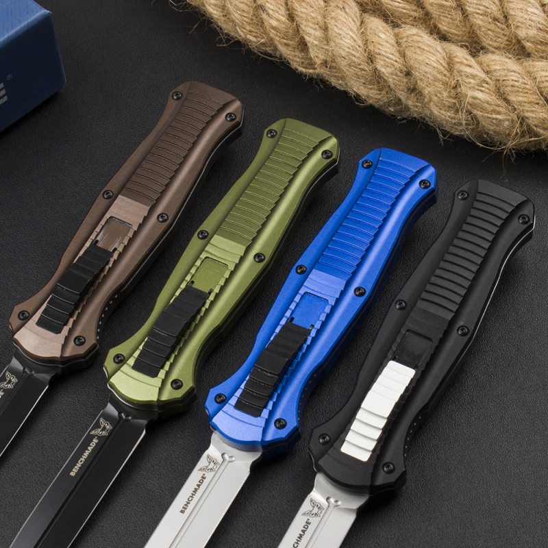 Benchmade 3300BK Infidel Dagger AUTO OTF Knife 3.85" D2 Black Double Edge Blade, Aluminum Alloy Handles