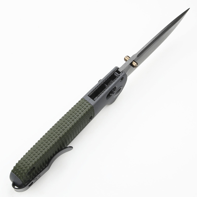 Benchmade Redoubt AXIS Folding Knife 3.54" CPM-D2 Plain Blade, Grivory Handles - 430BK