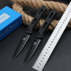 Benchmade 417BK Fact Folding Knife 3.85" S30V Black DLC Spear Point Blade, Grivory Handles