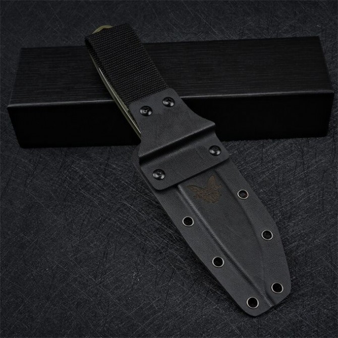 Benchmade Anonimus Fixed Blade Knife 4.40" DC53 Gray Drop Point, OD Green G10 Handles - 539GY