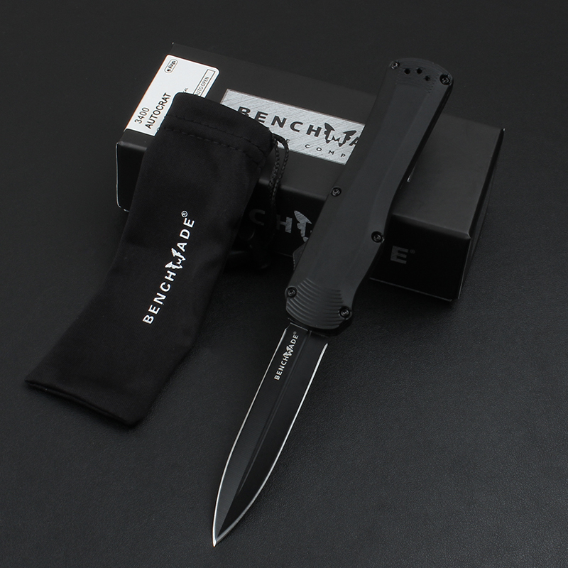 Benchmade 3400BK Autocrat AUTO OTF Knife 3.54" S30V Double Edge Dagger Blade, Zinc Aluminum Alloy Handles