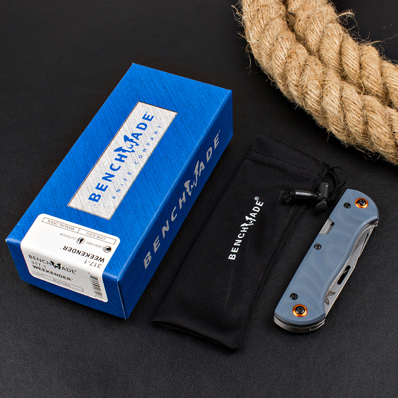 Benchmade Weekender 2-Blade Folding Knife 2.75" Satin S30V Clip Point and Drop Point Blades, G10 Handles - 317