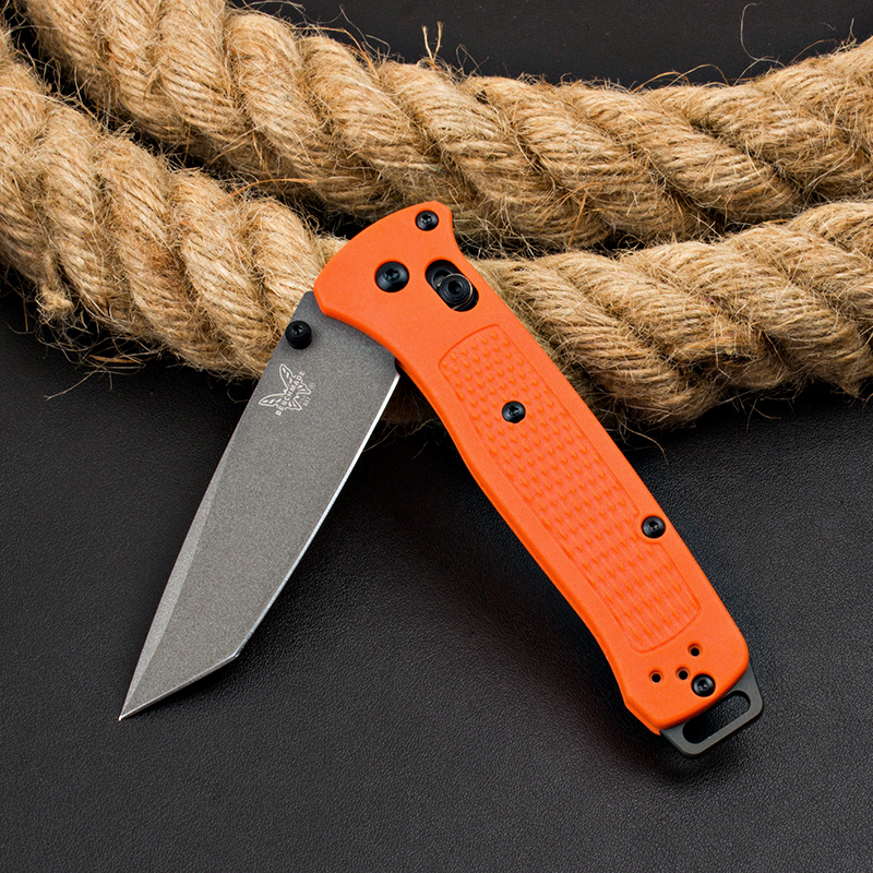 Benchmade Bailout AXIS Folding Knife 3.34" CPM-3V Tanto Plain Blade, Nylon Fiber Handles - 537GY-1