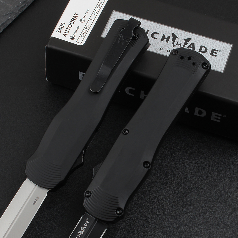 Benchmade 3400BK Autocrat AUTO OTF Knife 3.54" S30V Double Edge Dagger Blade, Zinc Aluminum Alloy Handles