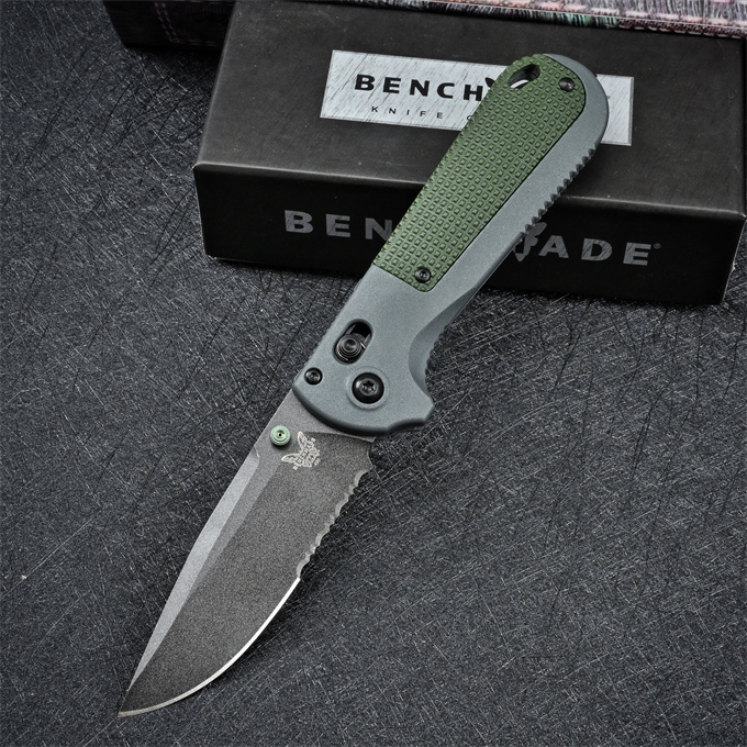 Benchmade Redoubt AXIS Folding Knife 3.54" CPM-D2 Plain Blade, Grivory Handles - 430SBK