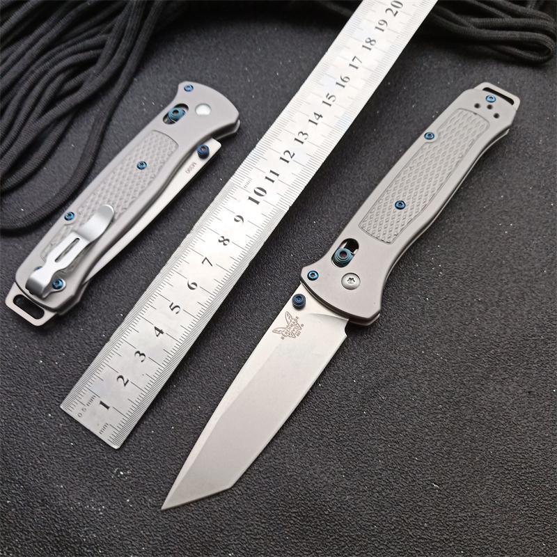Benchmade Bailout AXIS Folding Knife 3.34" M390 Tanto Plain Blade, TC4 Handles - 537GY-1