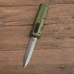 Benchmade 3320 Infidel Dagger AUTO OTF Knife 3.85" D2 Black Double Edge Blade, Aluminum Handles