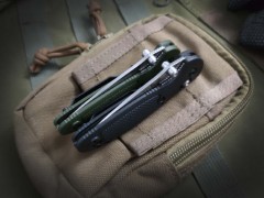 Benchmade Mini Griptilian AXIS Lock Folding Knife 2.83" 440C Satin Drop Point Plain Blade, Nylon Fiber Handles - 556