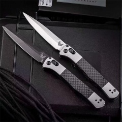 Benchmade 4170BK Fact AUTO Folding Knife 3.95" S90V Black DLC Spear Point Blade, Aluminum Handles with Carbon Fiber Inlays