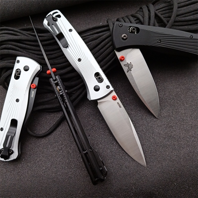 Benchmade 535BK-4 Bugout AXIS Folding Knife 3.24" M390 Black Plain Blade, Machined Aluminum Handles