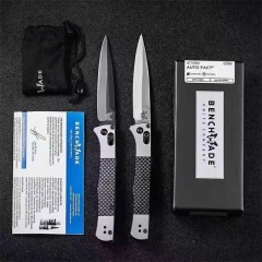 Benchmade 4170BK Fact AUTO Folding Knife 3.95" S90V Black DLC Spear Point Blade, Aluminum Handles with Carbon Fiber Inlays