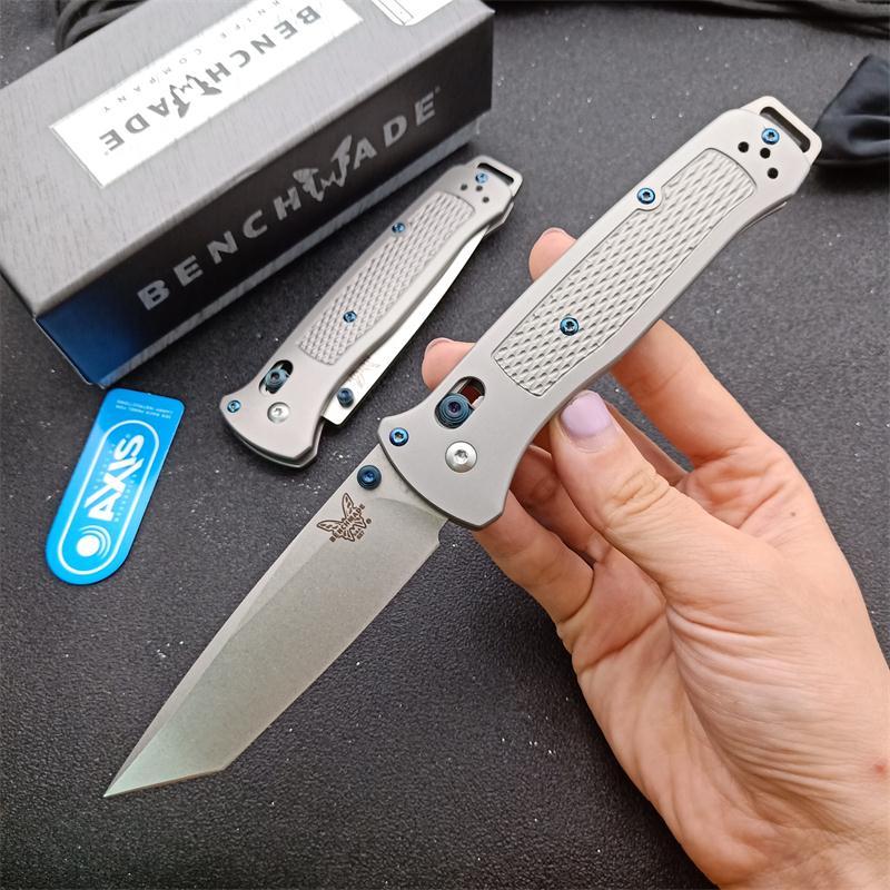 Benchmade Bailout AXIS Folding Knife 3.34" M390 Tanto Plain Blade, TC4 Handles - 537GY-1