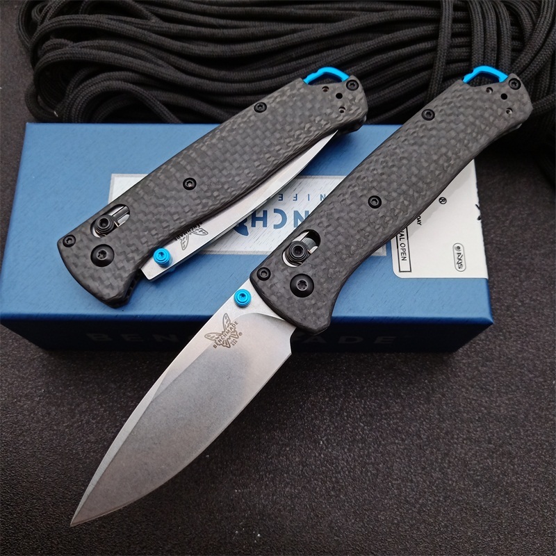Benchmade 535-3 Bugout AXIS Folding Knife 3.07" S90V Satin Plain Blade, Carbon Fiber Handles