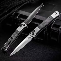 Benchmade 4170BK Fact AUTO Folding Knife 3.95" S90V Black DLC Spear Point Blade, Aluminum Handles with Carbon Fiber Inlays