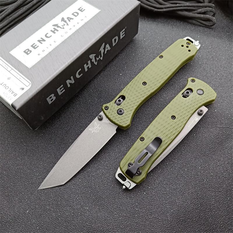 Benchmade Bailout AXIS Folding Knife 3.34" CPM-3V Tanto Plain Blade, Green Nylon Fiber Handles - 537GY-1