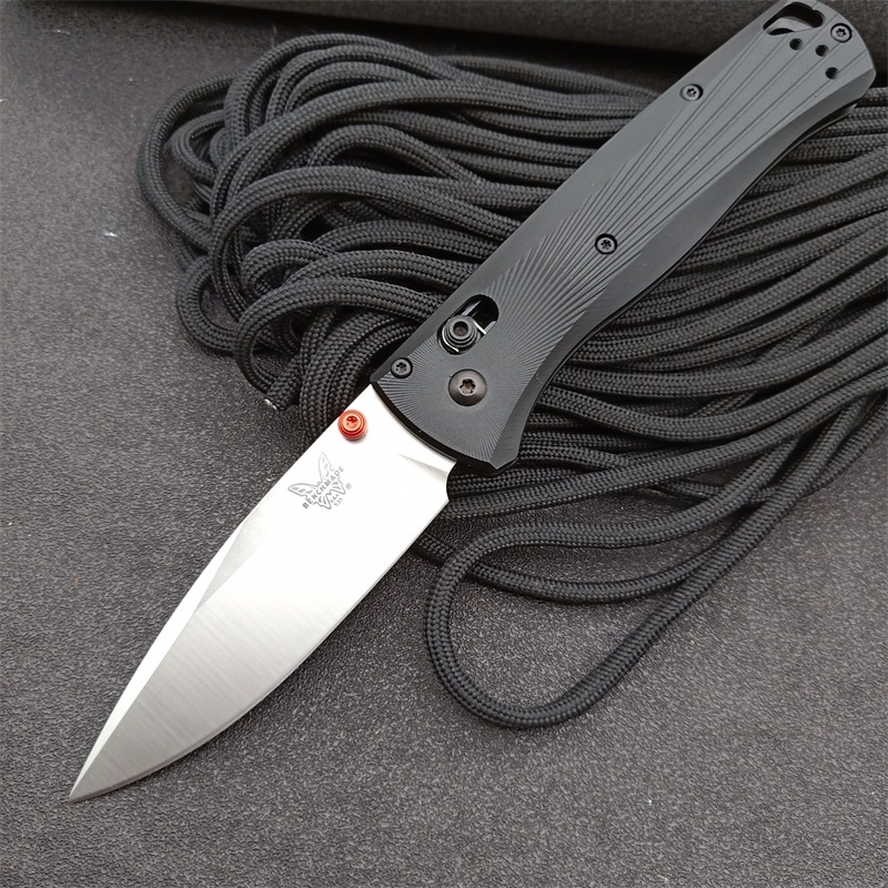 Benchmade 535BK-4 Bugout AXIS Folding Knife 3.24" M390 Black Plain Blade, Machined Aluminum Handles