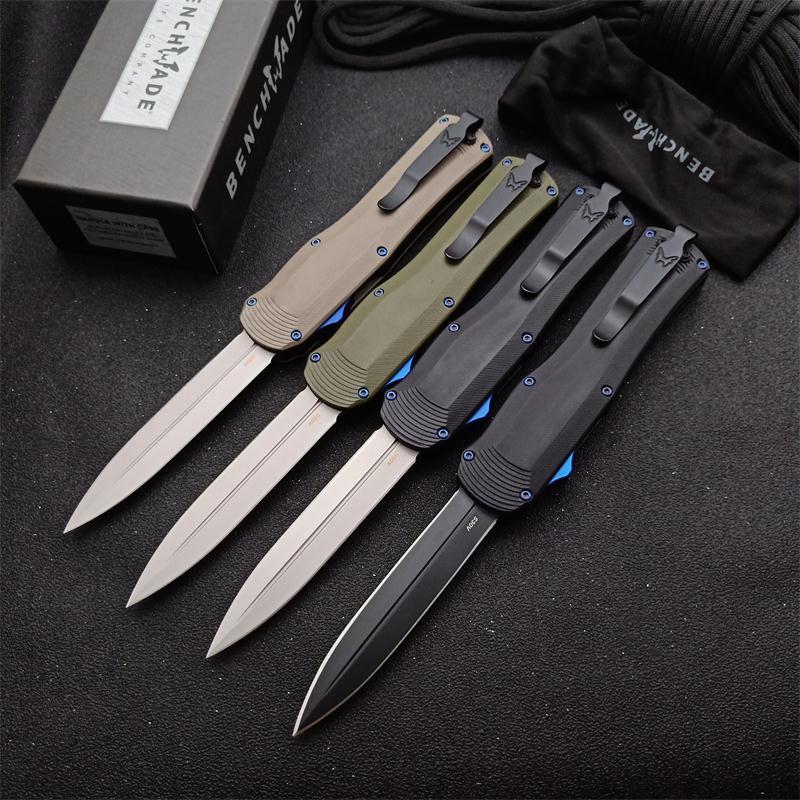 Benchmade Autocrat AUTO OTF Knife 3.54" DLC S30V Double Edge Dagger Blade, OD G10 Handles - 3400BK-1