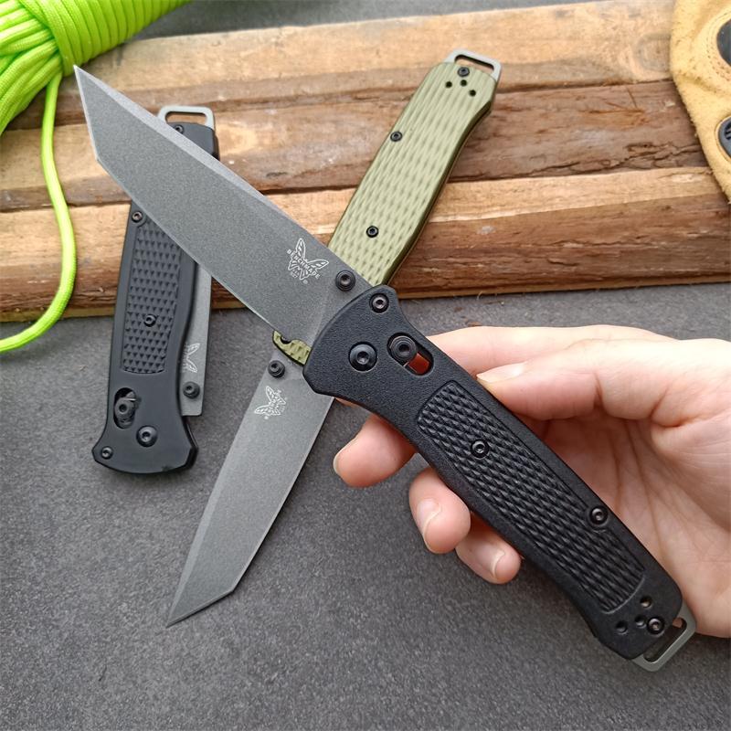 Benchmade Bailout AXIS Folding Knife 3.34" CPM-3V Tanto Plain Blade, Green Nylon Fiber Handles - 537GY-1