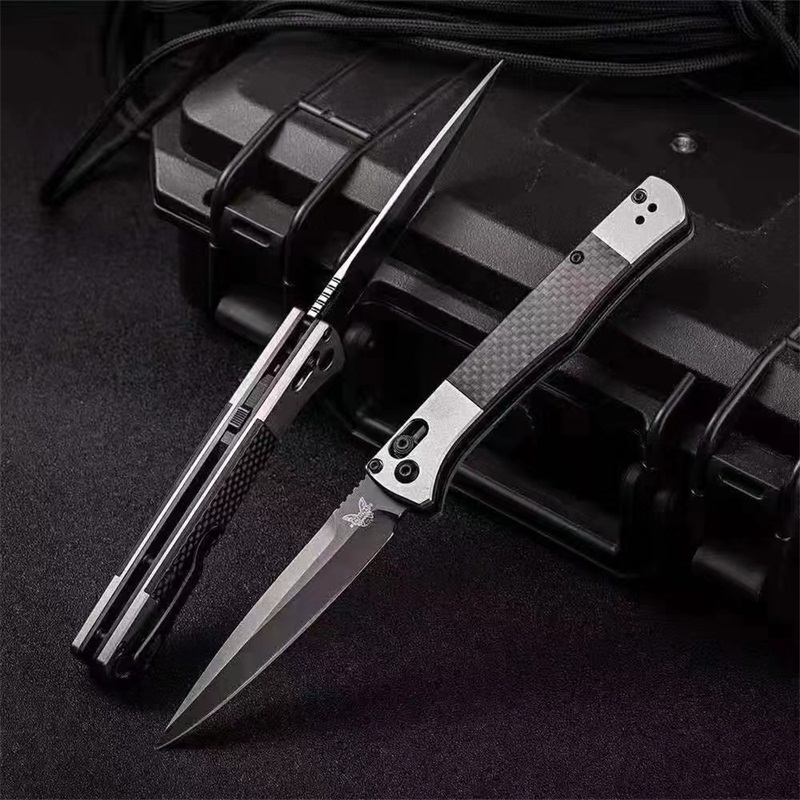 Benchmade 4170BK Fact AUTO Folding Knife 3.95" S90V Black DLC Spear Point Blade, Aluminum Handles with Carbon Fiber Inlays