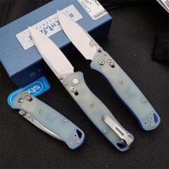 Benchmade 535-3 Bugout AXIS Folding Knife 3.14" S30V Satin Plain Blade, G10 Handles