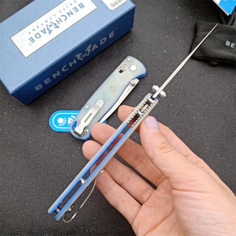 Benchmade 535-3 Bugout AXIS Folding Knife 3.14" S30V Satin Plain Blade, G10 Handles