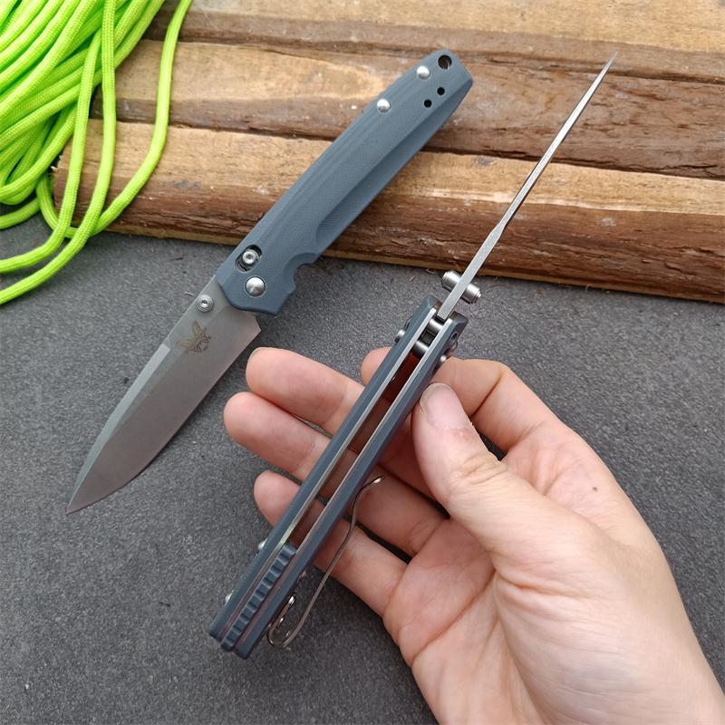 Benchmade 485BK Axis Folding Knife 3.34" M390 Drop Point Blade, Black G10 Handles
