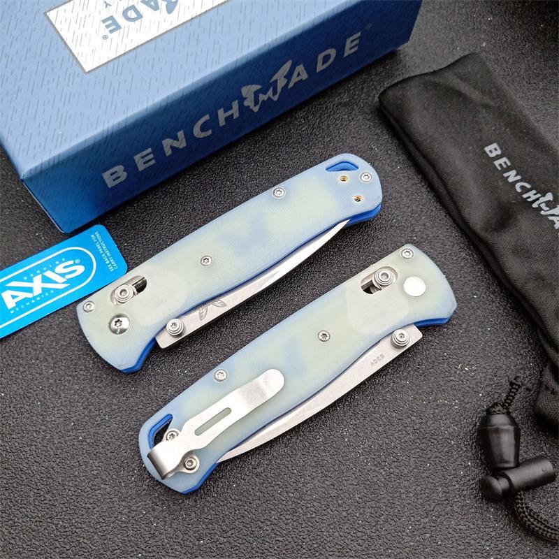 Benchmade 535-3 Bugout AXIS Folding Knife 3.14" S30V Satin Plain Blade, G10 Handles