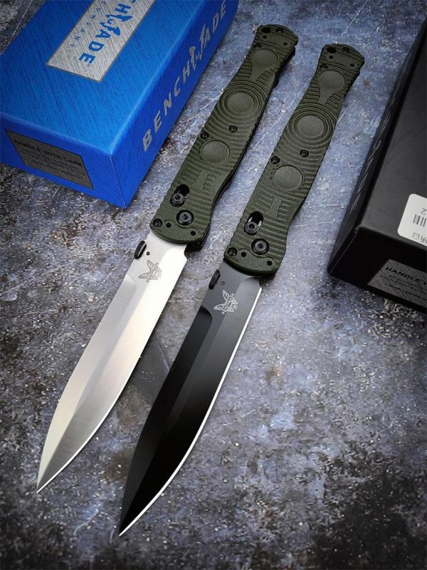 Benchmade SOCP Folding Knife 4.56" D2 Black Cerakote Spear Point Plain Blade, CF-Elite Handles - 391BK