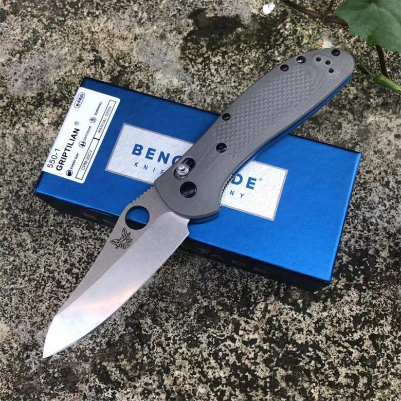 Benchmade 550 Axis Folding Knife 3.42" CPM-20CV Satin Plain Blade, G10 Handles