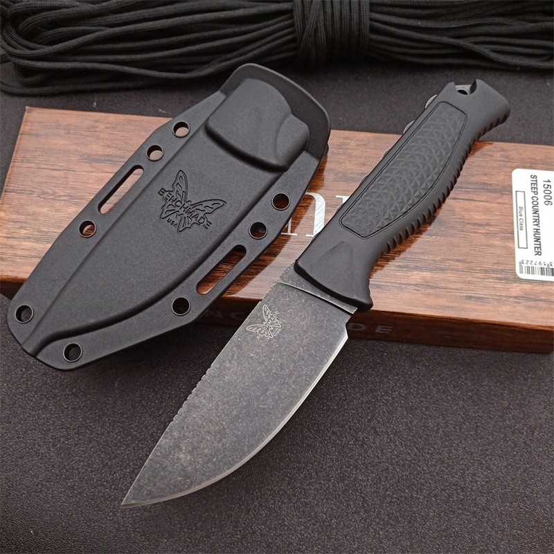 Benchmade Hunt Steep Country Fixed Blade Knife 3.85" CPM-S30V Drop Point Blade, Santoprene Handles - 15006-01