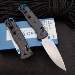 Benchmade 535-3 Bugout AXIS Folding Knife 3.07" S90V Satin Plain Blade, Carbon Fiber Handles