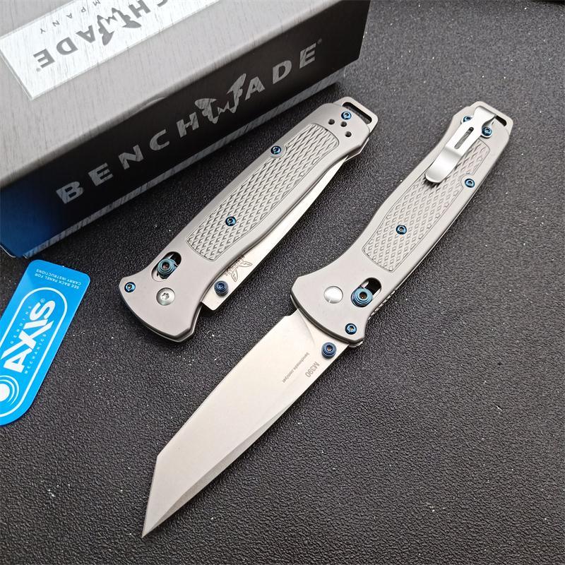 Benchmade Bailout AXIS Folding Knife 3.34" M390 Tanto Plain Blade, TC4 Handles - 537GY-1