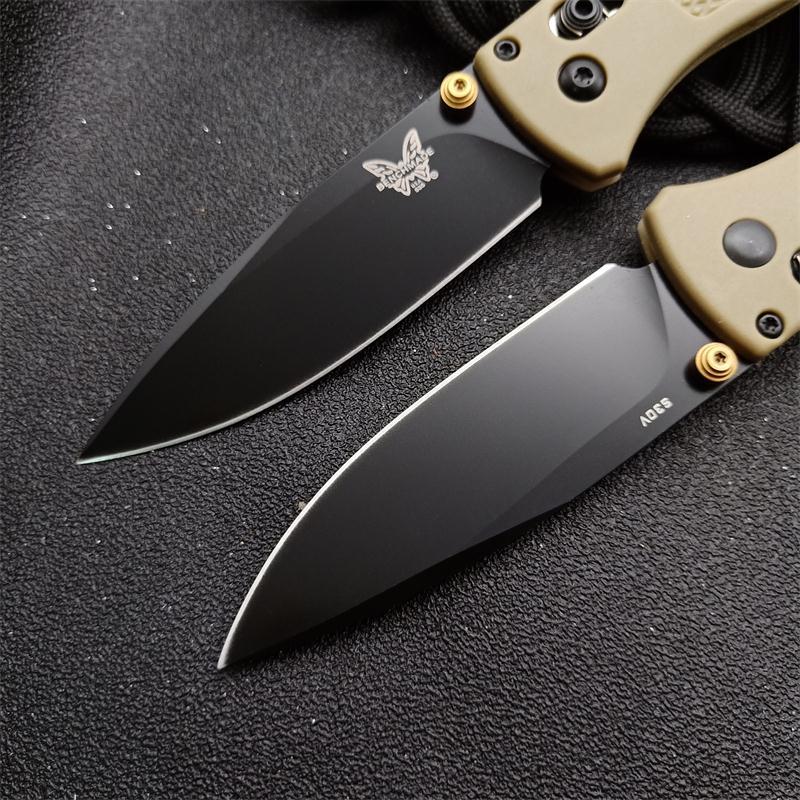 Benchmade 535 Bugout AXIS Folding Knife 3.24" S30V Satin Plain Blade, Brown Grivory Handles