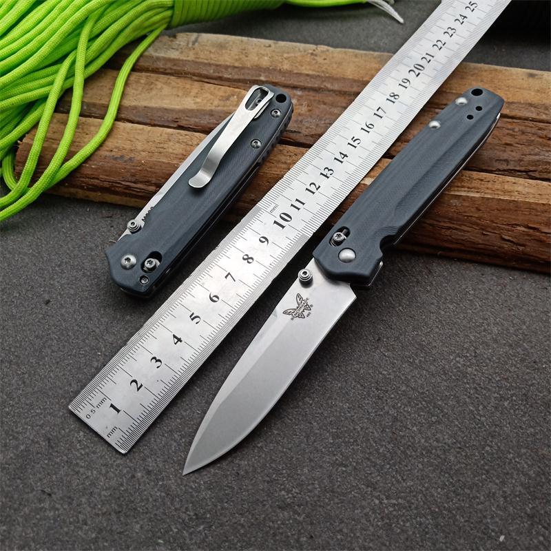 Benchmade 485BK Axis Folding Knife 3.34" M390 Drop Point Blade, Black G10 Handles