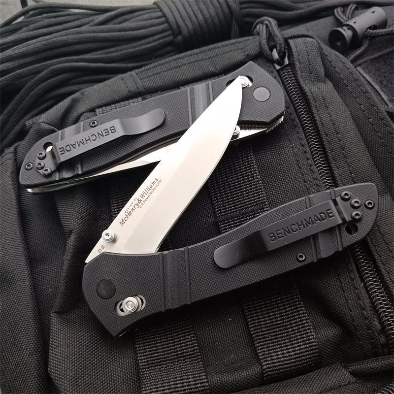 Benchmade 710FE-2 Seven | Ten Axis Folding Knife 3.93" GB-D2 Drop Point Blade, Black G10 Handles