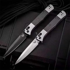 Benchmade 4170BK Fact AUTO Folding Knife 3.95" S90V Black DLC Spear Point Blade, Aluminum Handles with Carbon Fiber Inlays