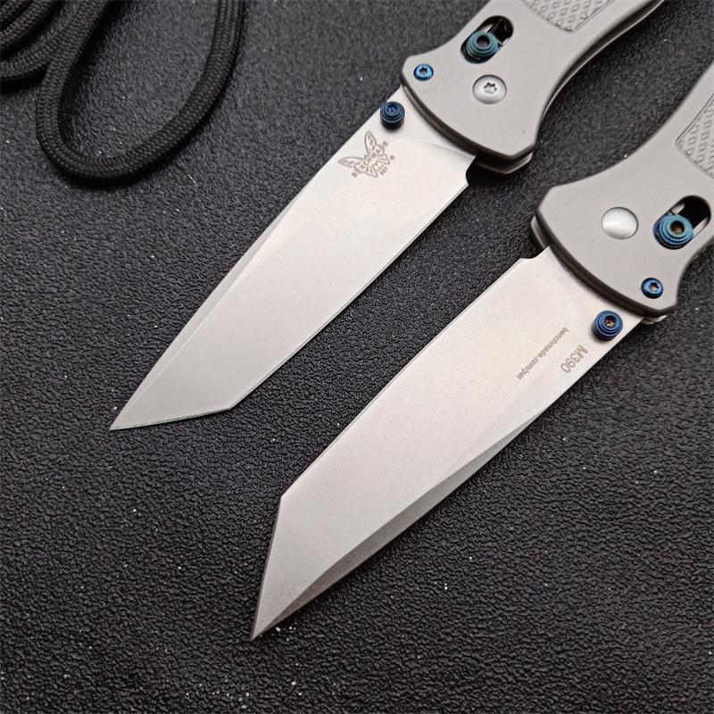 Benchmade Bailout AXIS Folding Knife 3.34" M390 Tanto Plain Blade, TC4 Handles - 537GY-1